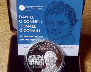 IRELAND 15 EURO SILVER PROOF COIN. 2025.  DANIEL O'CONNELL. 1775 - 1847.