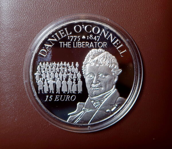 IRELAND 15 EURO SILVER PROOF COIN. 2025.  DANIEL O'CONNELL. 1775 - 1847. - Image 2