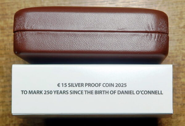 IRELAND 15 EURO SILVER PROOF COIN. 2025.  DANIEL O'CONNELL. 1775 - 1847. - Image 6