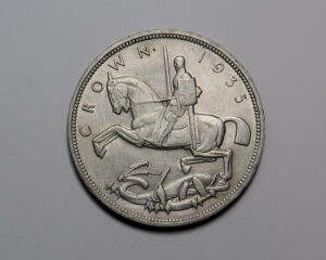 GREAT BRITAIN SILVER CROWN 1935. "ROCKING HORSE"