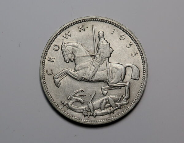 GREAT BRITAIN SILVER CROWN 1935. "ROCKING HORSE"