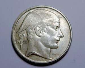 BELGIUM : SILVER 50 FRANCS 1950.