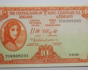 IRELAND LAVERY TEN SHILLING NOTE 1.9.1959.