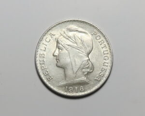 PORTUGAL : SILVER 50 CENT 1916.   0.835 SILVER.