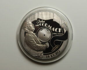 IRELAND 10 EURO SILVER PROOF 2014. JOHN McCORMACK. TENOR. IN CAPSULE