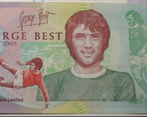 IRELAND : ULSTER BANK FIVE POUND STERLING.  GEORGE BEST 1946-2005.