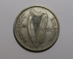 IRELAND: IRISH SILVER HALF CROWN 1937. KEY DATE. LOW MINTAGE