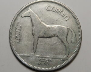 IRELAND: IRISH SILVER HALF CROWN 1928.