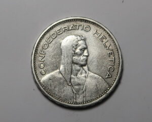 SWITZERLAND :  SILVER FIVE FRANCS 1932.