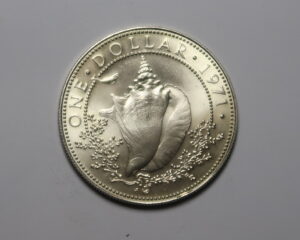BAHAMAS : SILVER ONE DOLLARS 1971.  0.800 SILVER.