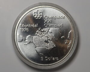 CANADA  SILVER FIVE DOLLARS 1973.   MONTREAL OLYMPICS.