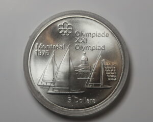 CANADA  SILVER FIVE DOLLARS 1973.   MONTREAL OLYMPICS.