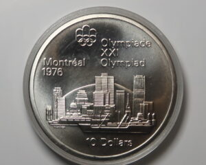 CANADA  SILVER TEN  DOLLARS 1973. UNC.    MONTREAL OLYMPICS.