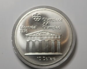 CANADA  SILVER TEN  DOLLARS 1974. UNC.    MONTREAL OLYMPICS.