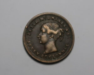 IRELAND : CLONMEL  FARTHING TOKEN  PETER McSWINEY & CO.