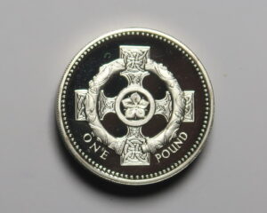 GREAT BRITAIN : SILVER PROOF PIEDFORD ONE POUND 2001.   CELTIC CROSS. N.IRELAND