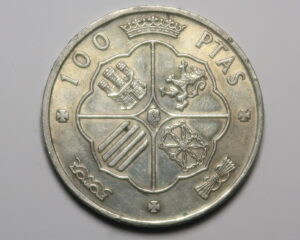 SPAIN : SILVER 100 PESETAS 1966. GENERAL FRANCO