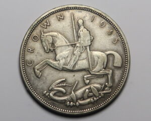 GREAT BRITAIN SILVER CROWN 1935. "ROCKING HORSE"