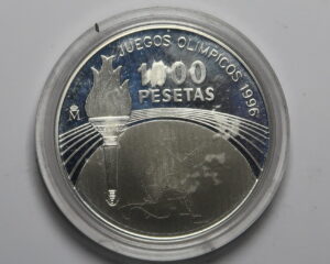 SPAIN : SILVER PROOF 1000 PESETAS 1996.  OLYMPICS
