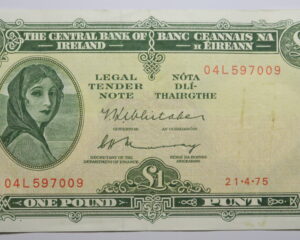 IRELAND LAVERY ONE POUND NOTE   21.4.1975.