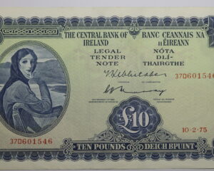 IRELAND LAVERY TEN POUND NOTE 10.2.1975.