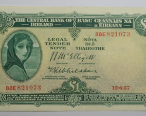 IRELAND LAVERY ONE POUND NOTE   12.6.1957. EARLY DATE