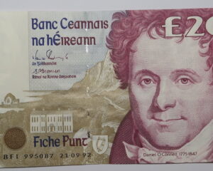 IRELAND TWENTY POUND NOTE 21.9.1992.  C.SERIES.  DANIEL O'CONNELL 1775-1847.