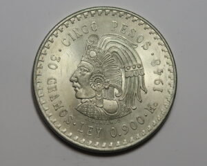 MEXICO:  SILVER 5 PESOS 1948.