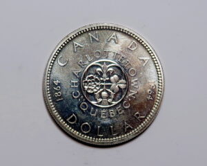 CANADA  SILVER PROOF ONE DOLLAR 1964. CHARLOTTETOWN & QUEBEC.