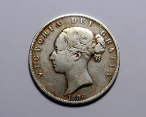 GREAT BRITAIN :  SILVER HALFCROWN 1886. VICTORIA